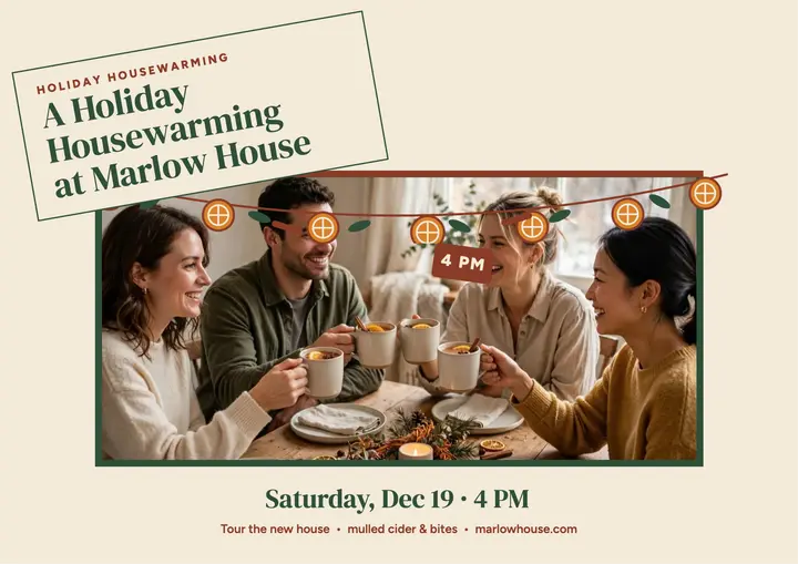 Marlow House holiday housewarming invite template