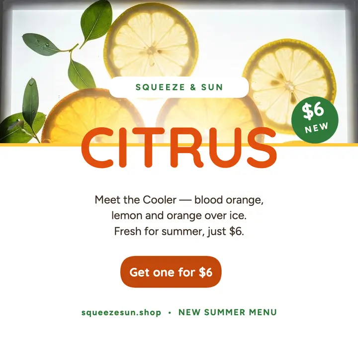 Squeeze and Sun citrus cooler post template