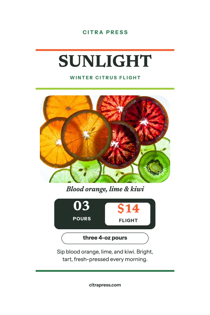 Citra Press winter citrus flight poster template