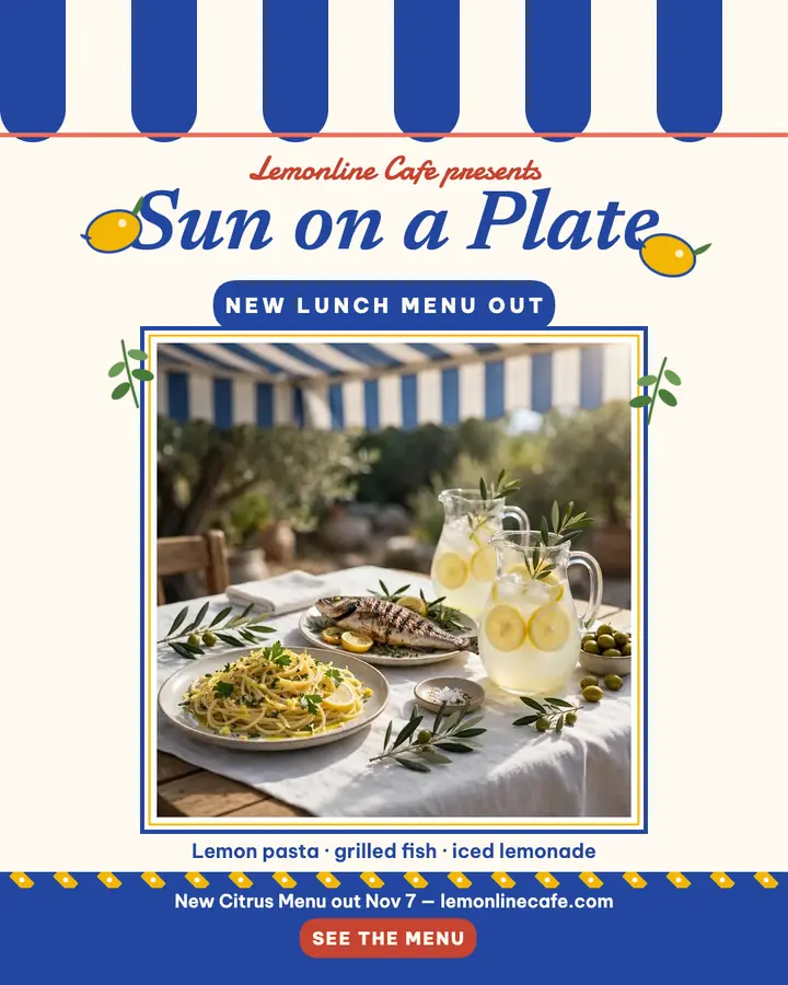 Lemonline citrus lunch launch post template
