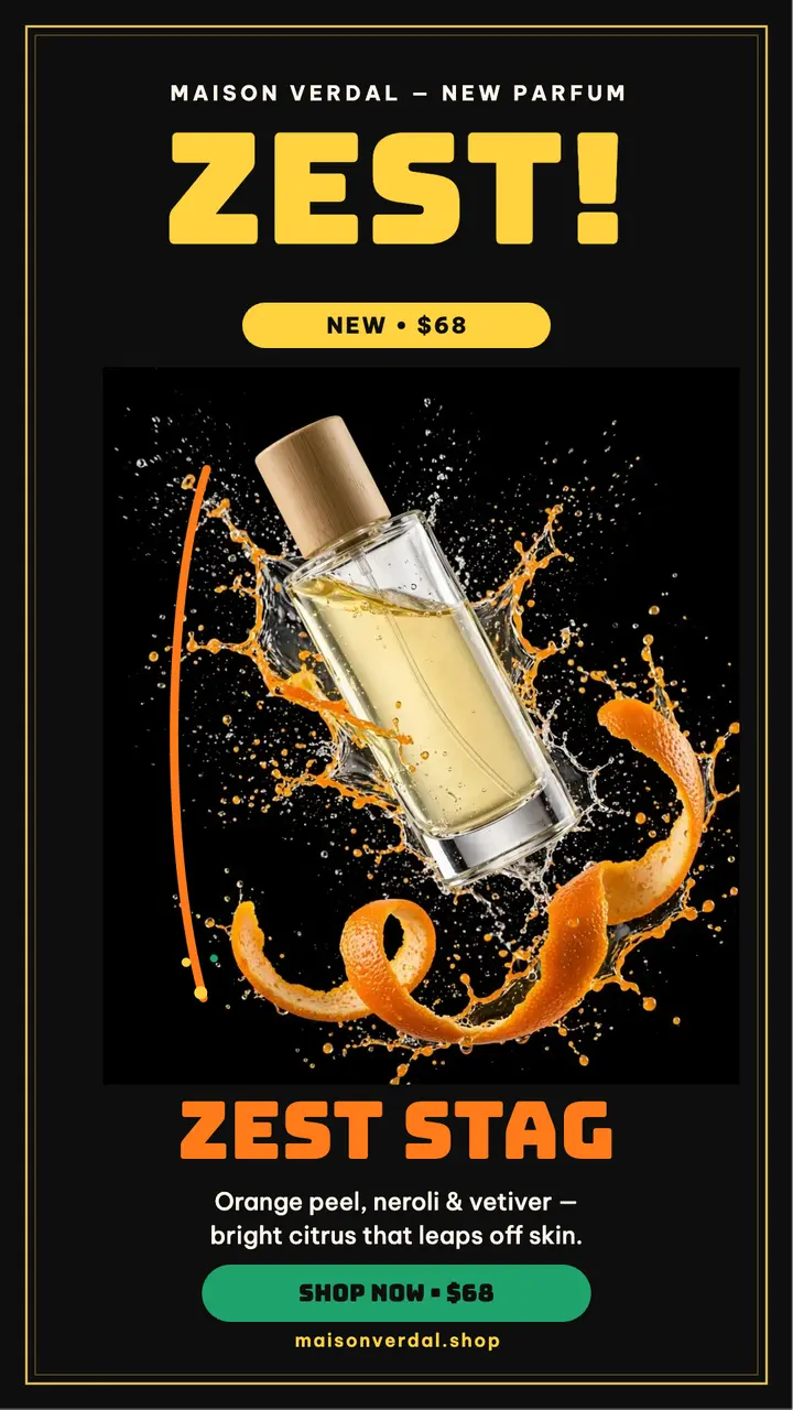 Zest Stag citrus perfume leap story template