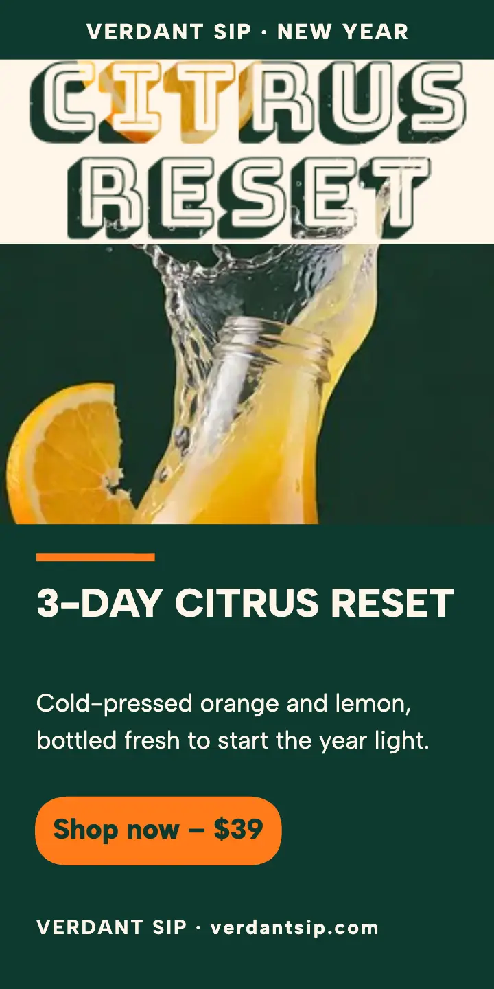 Verdant Sip citrus reset half page ad template