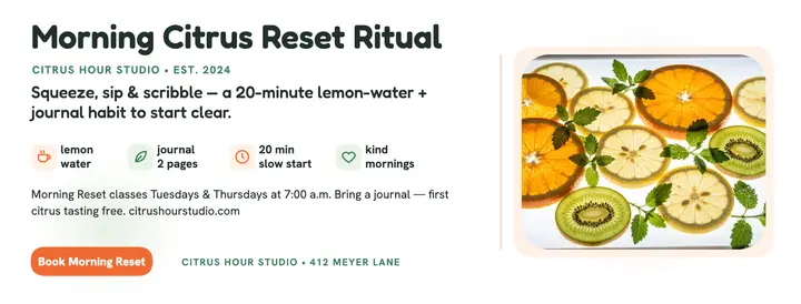 Citrus Hour morning reset cover template
