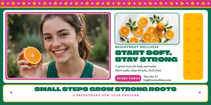 Brightroot citrus roots New Year post: wellness reset post template