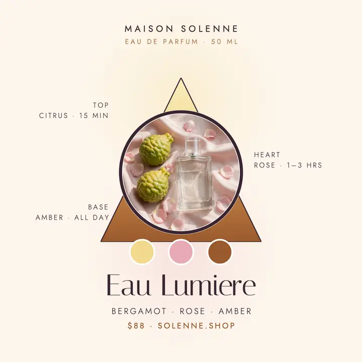 Eau Lumiere citrus rose perfume post template