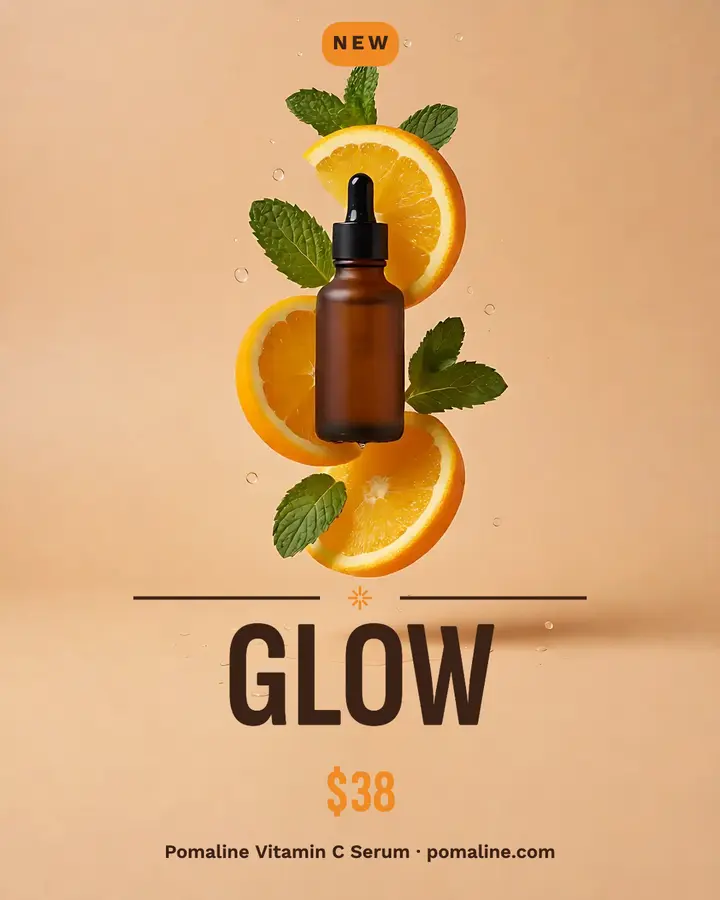 Pomaline vitamin C serum launch levitation post: serum launch post template