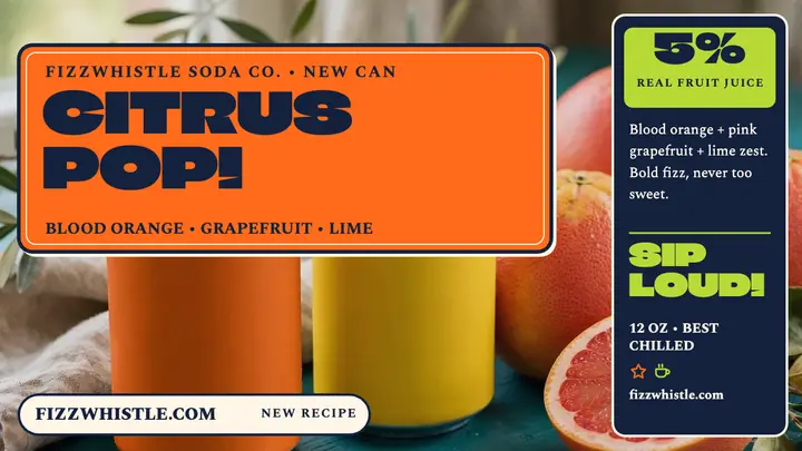 Fizzwhistle Citrus Pop soda thumbnail template