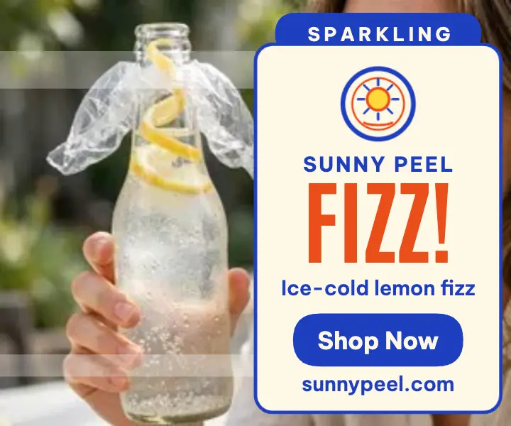 Sunny Peel sparkling lemon soda ad template