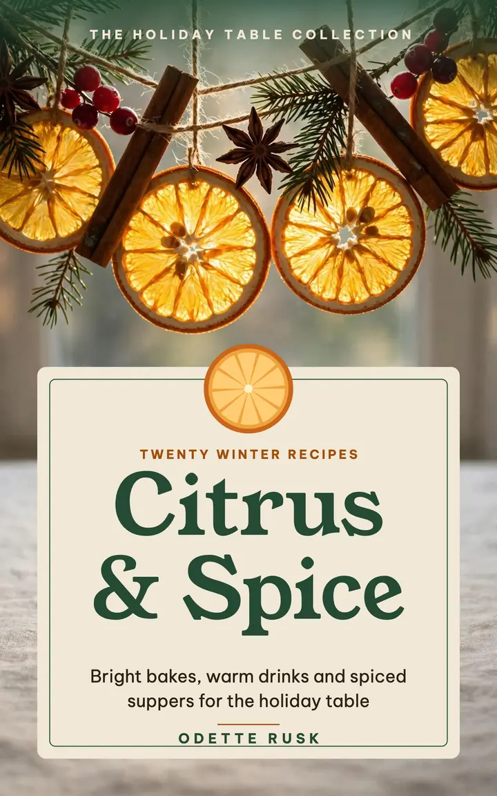 Citrus and Spice holiday cookbook cover template