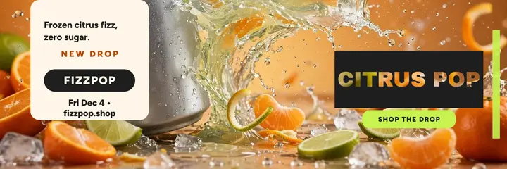Fizzpop citrus splash drink header template