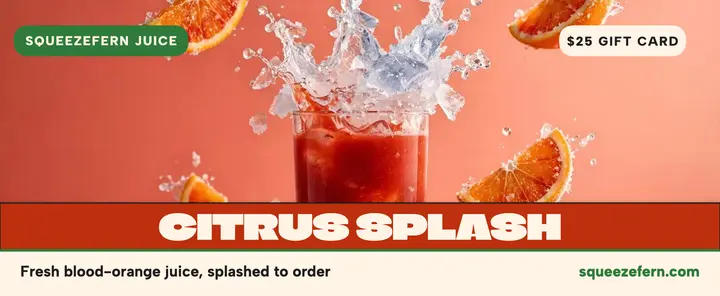 Squeezefern citrus splash juice voucher: juice gift voucher template