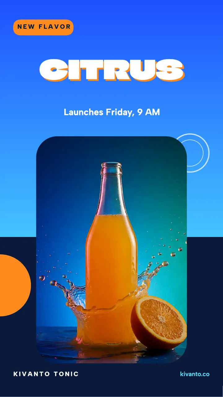 Kivanto Tonic citrus launch story template