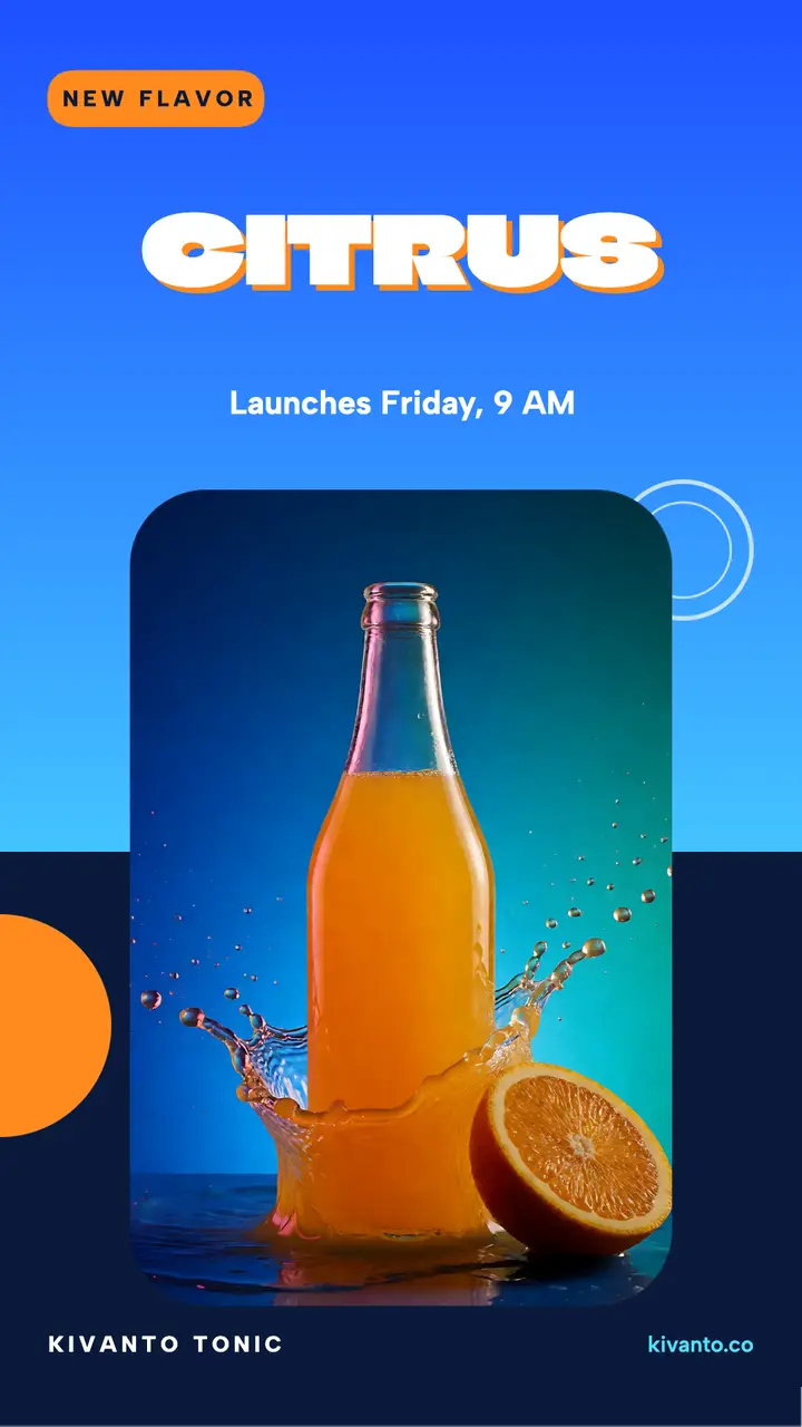Kivanto Tonic citrus launch story template