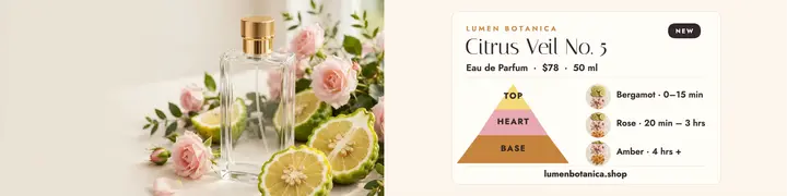 Citrus Veil perfume launch banner: perfume launch banner template