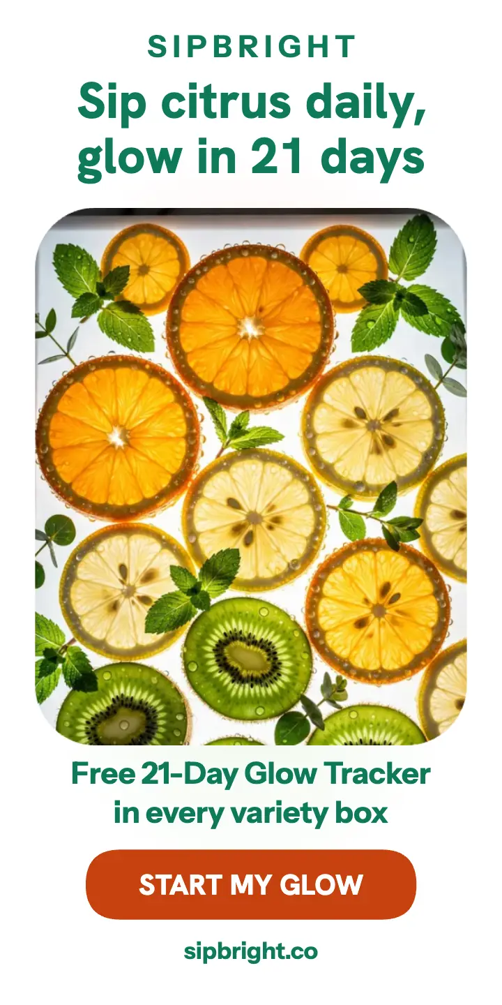 Sipbright citrus water habit half-page ad: water habit tracker ad template
