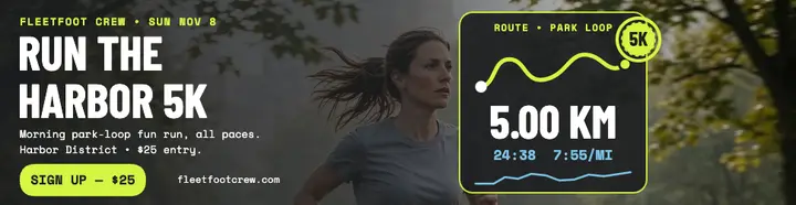 Harbor District 5K stats billboard template