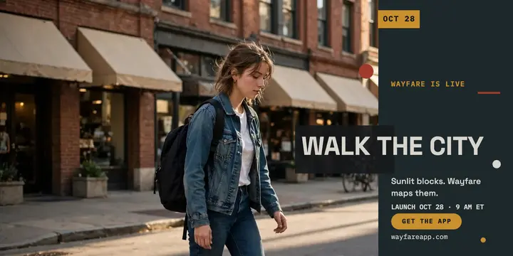 Wayfare city guide app launch post: app launch post template