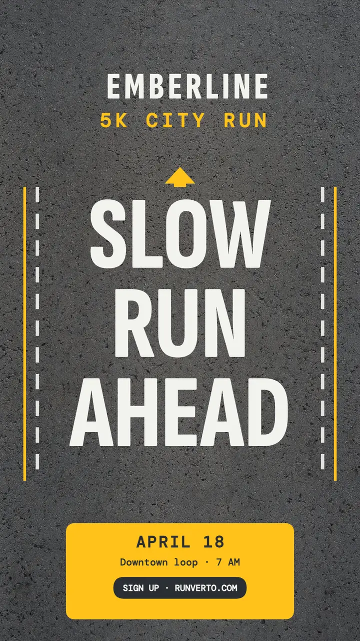 Emberline 5K road letters run story template
