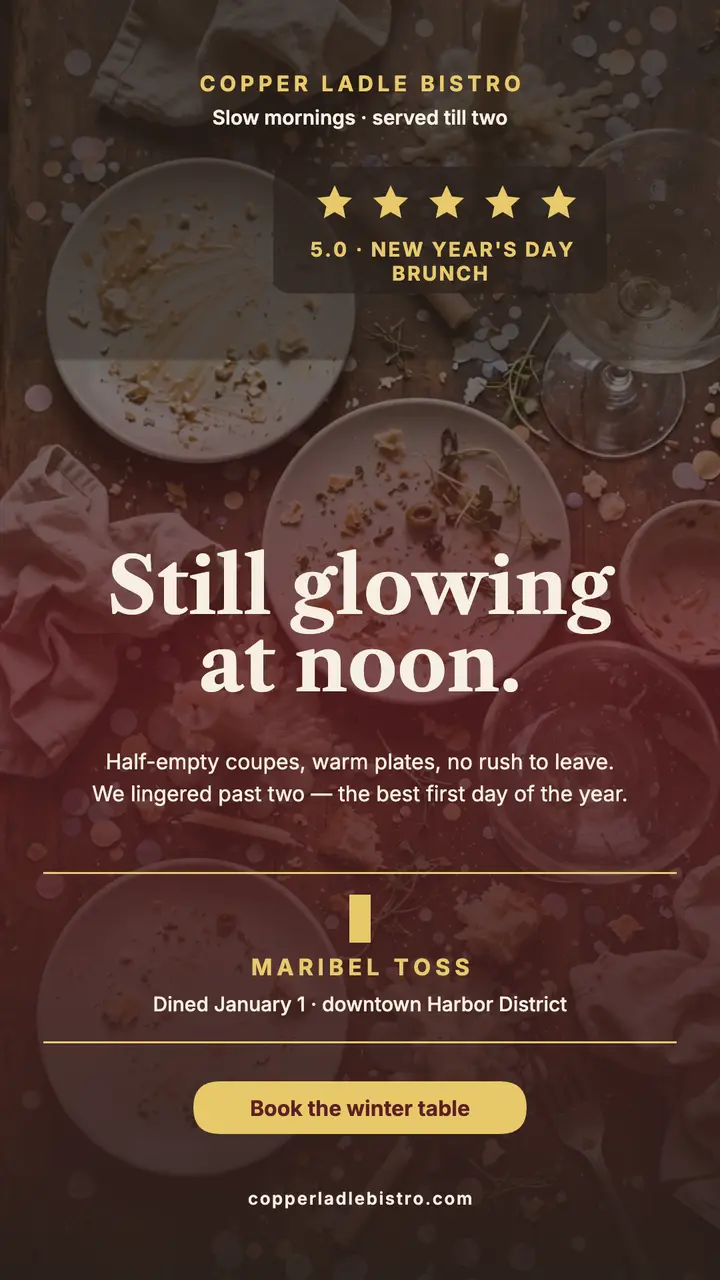 Copper Ladle New Year brunch review template