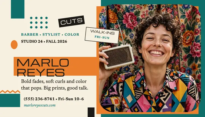 Marlo Reyes Cuts barber card template