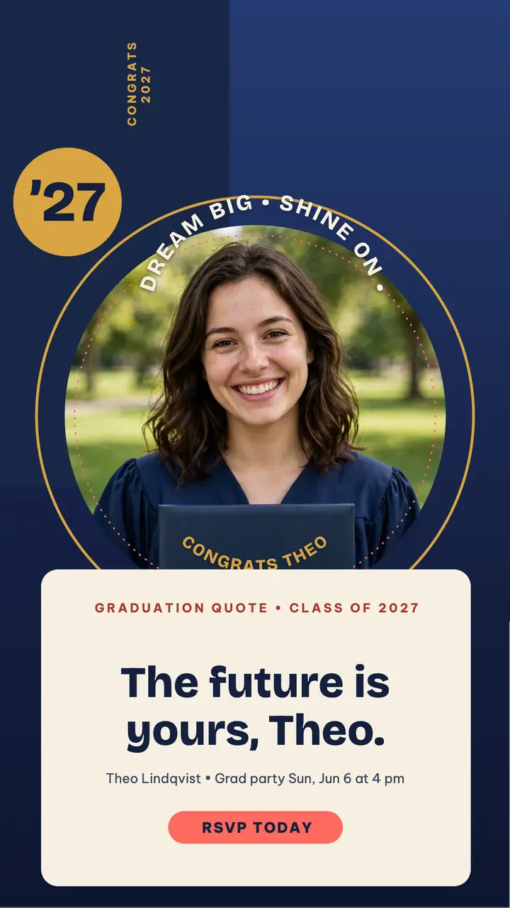 Theo graduation quote orbit story template