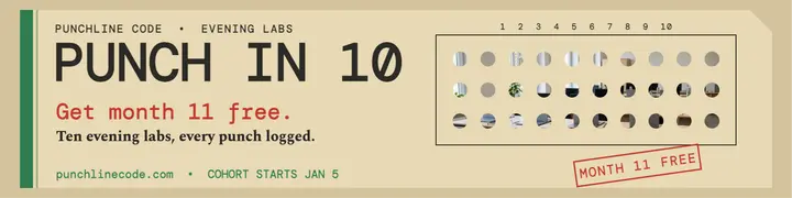 Punchline Code punch card banner template