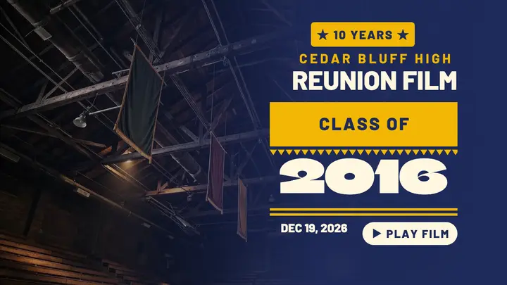 Cedar Bluff High reunion film thumbnail template