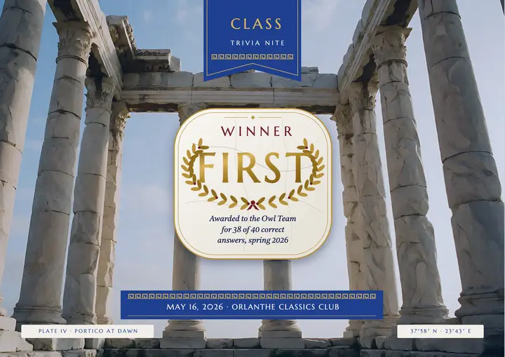 Classics trivia night first place certificate: trivia night certificate template