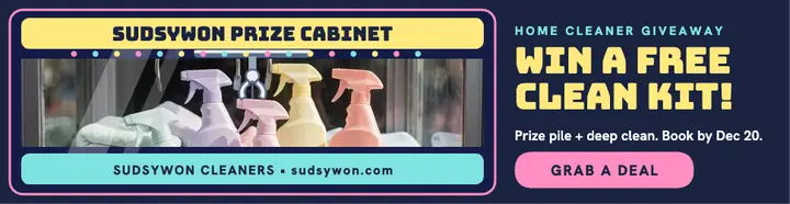 Sudsywon claw cleaner giveaway billboard template
