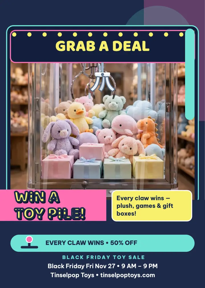 Tinselpop Black Friday claw invite template