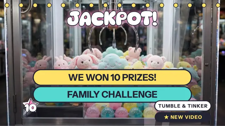 Tumble and Tinker family arcade challenge thumbnail template