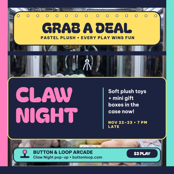 Button and Loop claw night arcade post template