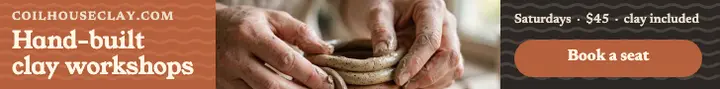 Coilhouse hand-built clay workshop ad: clay workshop leaderboard ad template