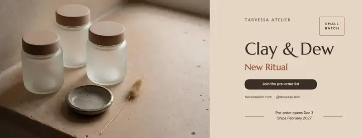 Clay & Dew skincare pre-order Facebook cover template