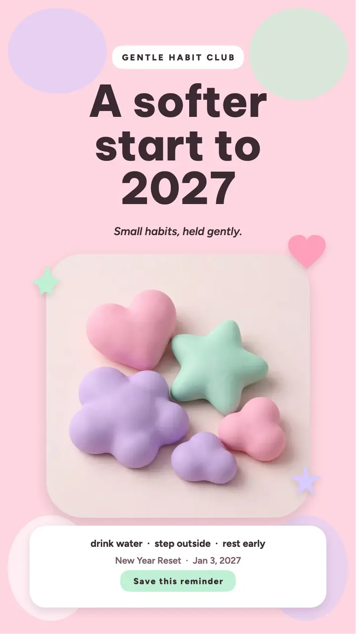 Gentle Habit Club soft reset story template