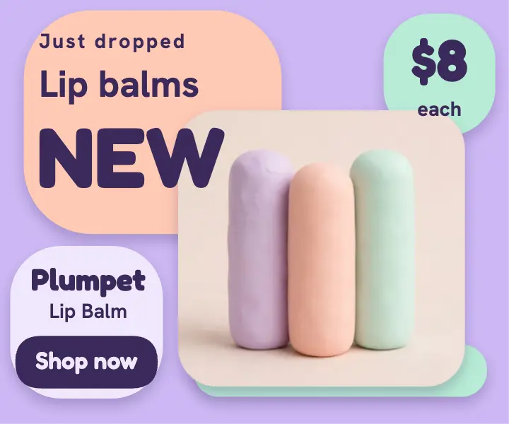 Plumpet new lip balm clay display ad template