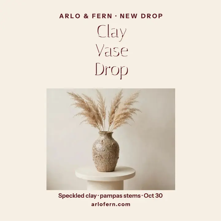 Arlo and Fern clay vase drop post template