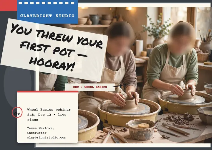 Claybright pottery webinar certificate template
