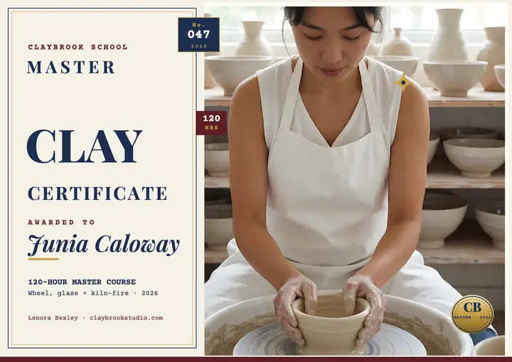 Claybrook pottery master certificate template