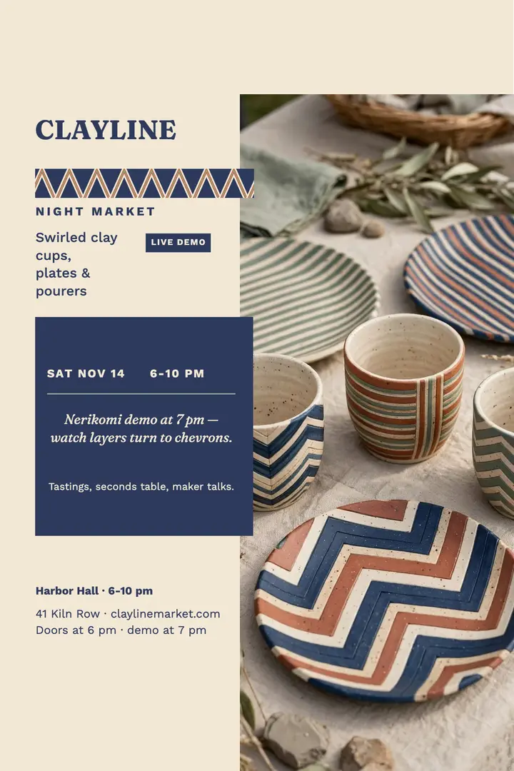 Clayline nerikomi night market poster template
