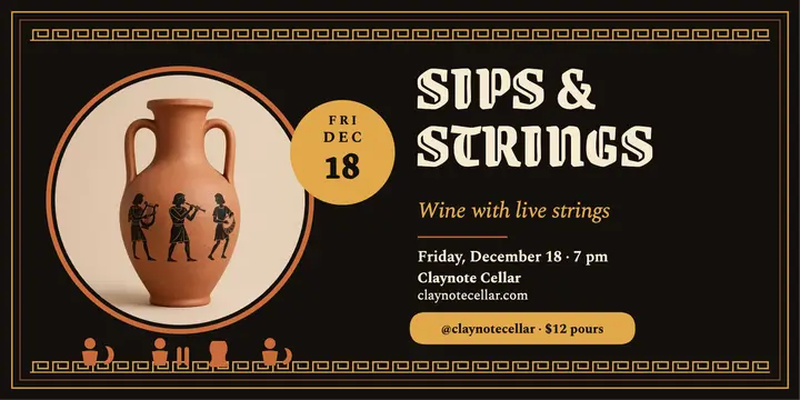 Claynote wine and strings night post template