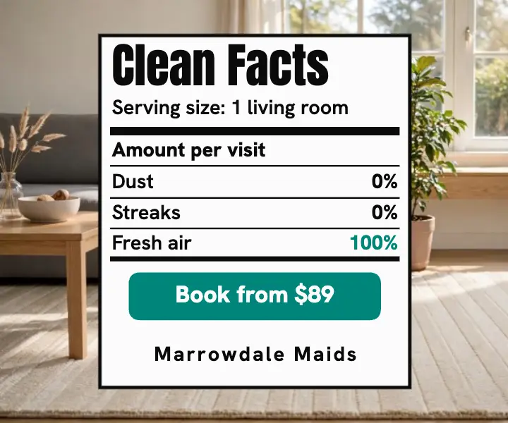Marrowdale Maids clean facts label ad template