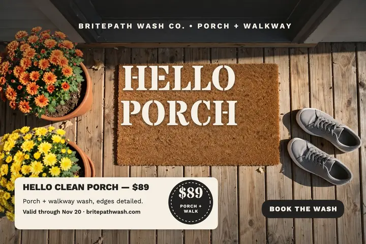 Britepath clean porch wash postcard template