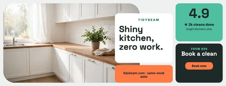 Tidybeam Cleaners bento booking cover: cleaner booking cover template