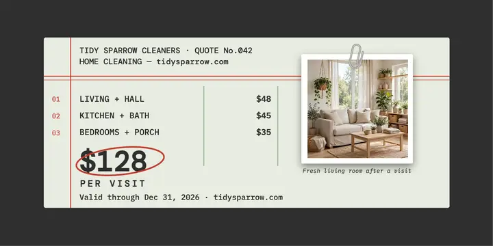 Tidy Sparrow cleaner ledger quote template