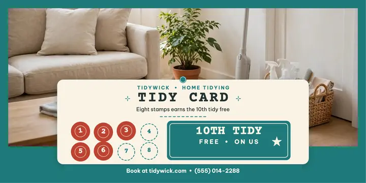 Tidywick cleaner loyalty stamp card template