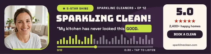 Sparkline Cleaners voice review billboard template