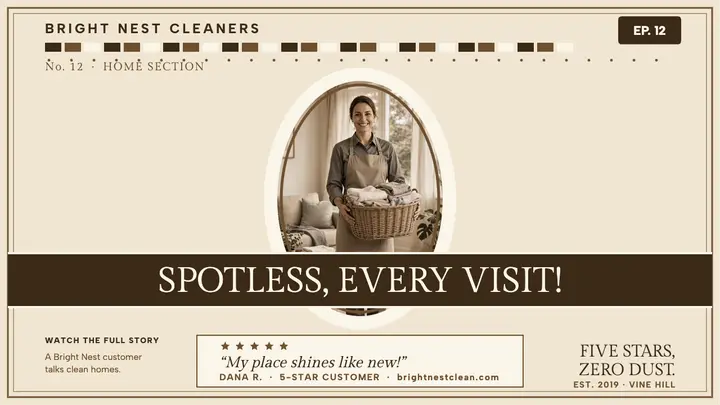 Bright Nest Cleaners 5-star story thumbnail template