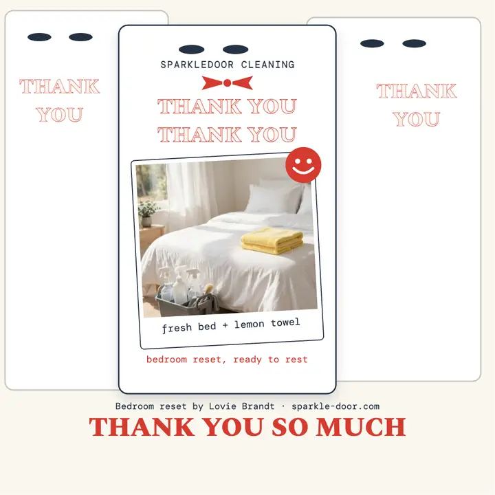 Sparkledoor cleaner thank you bag post template