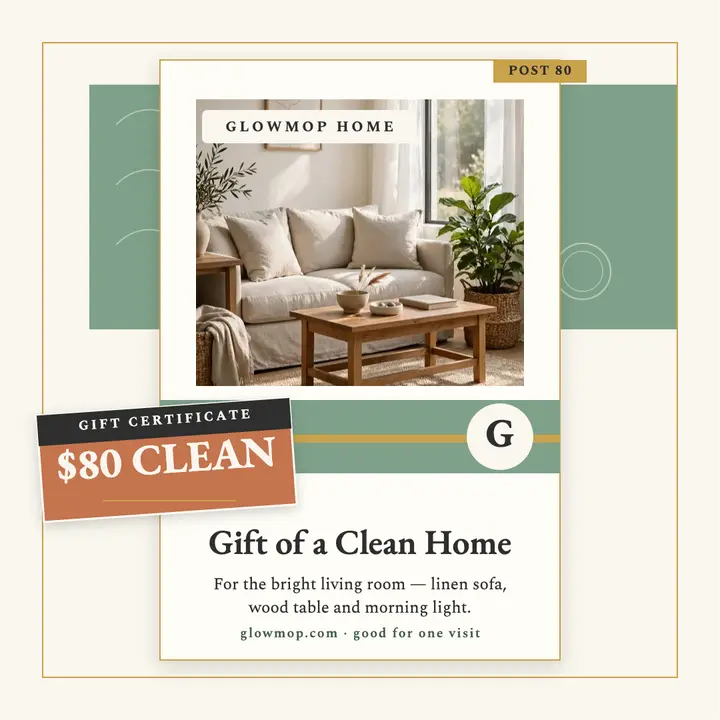 Glowmop Home gift certificate suite template